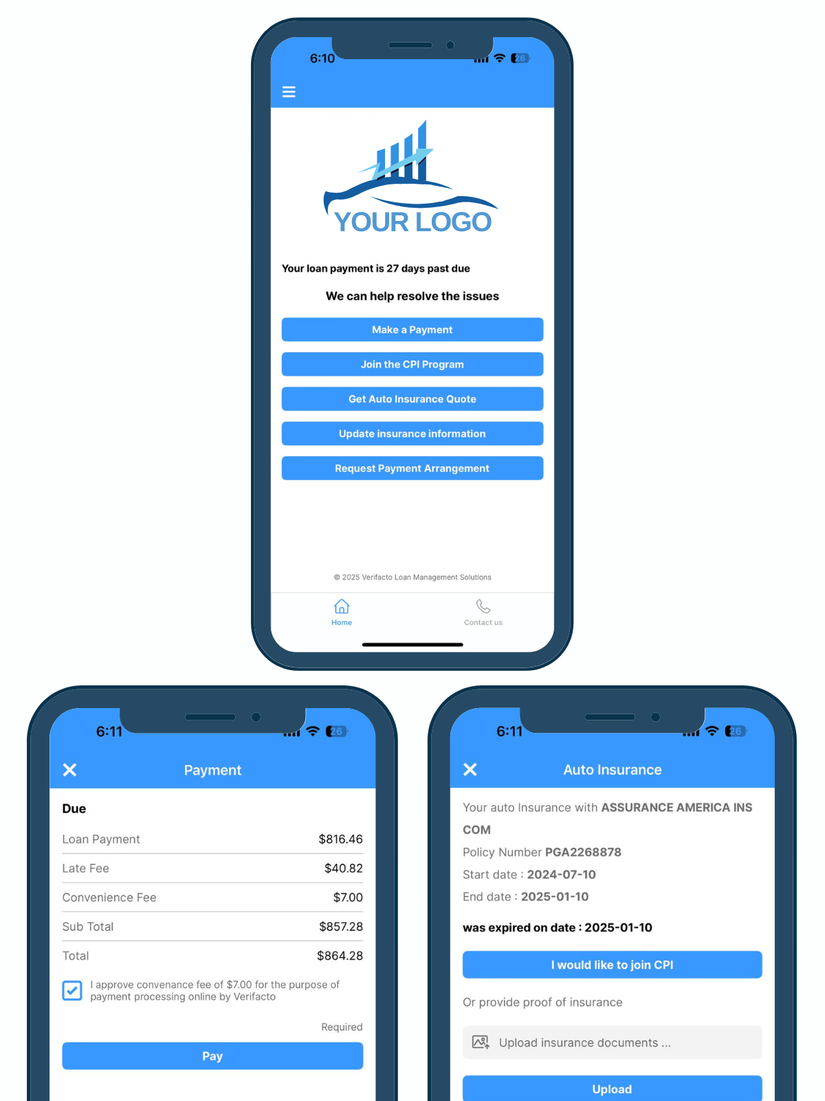 LoanAPP mobile application screens